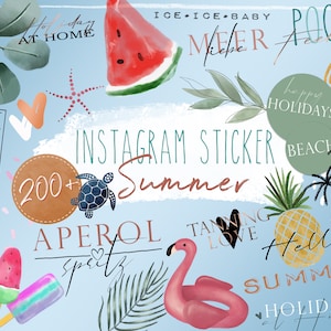 Más de 220 pegatinas XXL de verano para Instagram | estilo bohemio | tropicales | Pegatinas de la historia de Instagram | verano | Playa | Vacaciones | Moda | trabajar