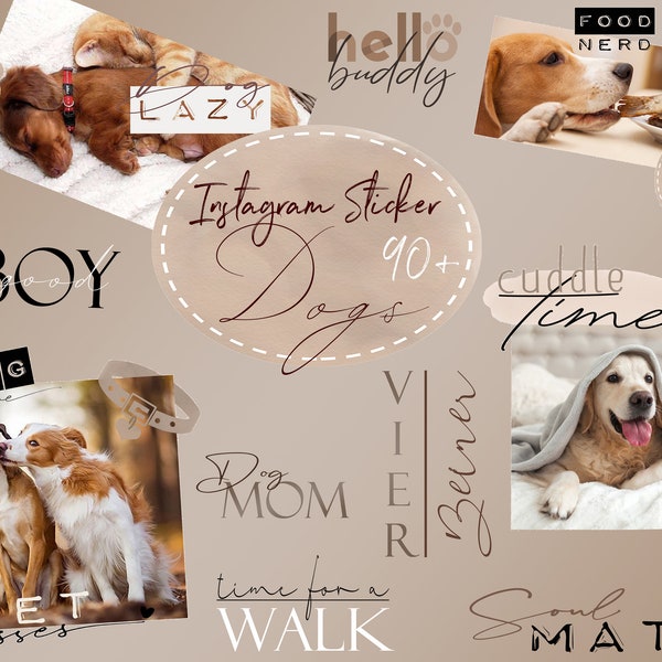 90+ Instagram Sticker | Dog | Pets | Story Sticker | Clipart | Dogfluencer | Dogmum | Instagram Elements | Stickers, Brushs & Flowers