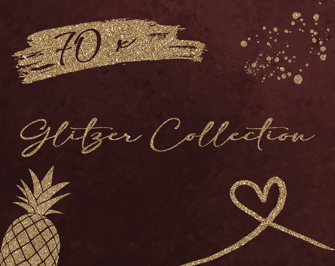 70 Instagram Sticker | Digital Clipart | Glitter Collection | Gold ...