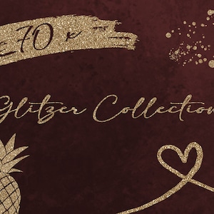 70 Instagram sticker | digital clipart | Glitter Collection | Gold | Instagram Story