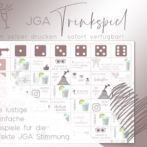 JGA drinking game | bachelor party | bride | including instructions | gift | party game | print | digital | german charades