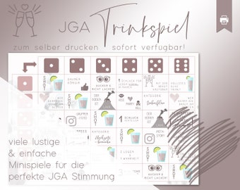 JGA Trinkspiel | Junggesellenabschied | Braut | inkl. Anleitung | Geschenk | Party Spiel | drucken | digital | deutsch Scharade