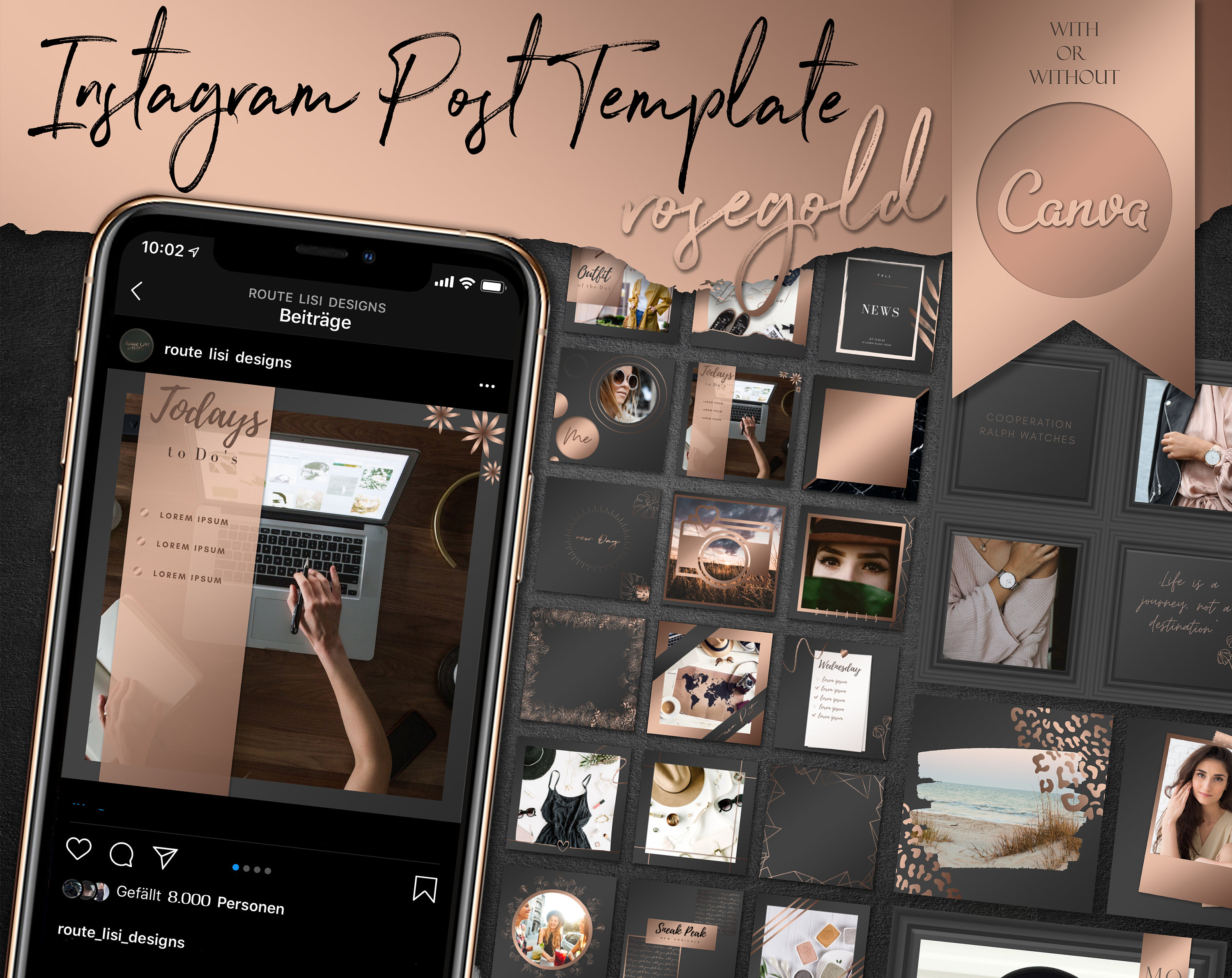 Instagram Template Usable WITH or WITHOUT Canva 25 - Etsy