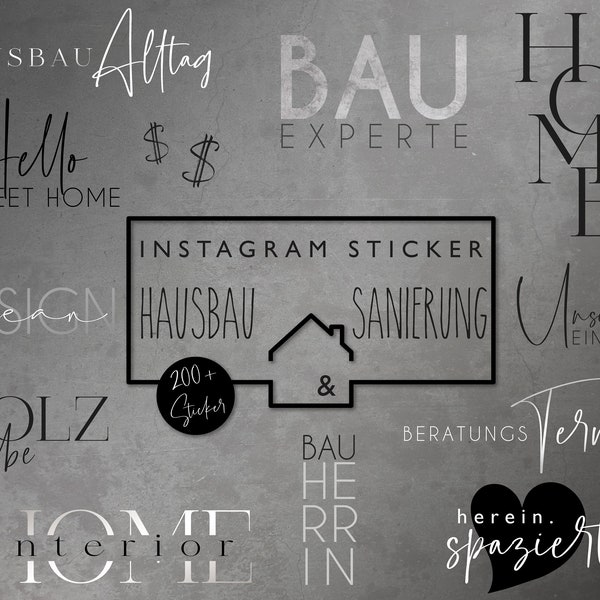 200+ Instagram Sticker Hausbau und Sanierung Home | Blogger | Building , Interior , Home , Starter | Words | Schriftzüge