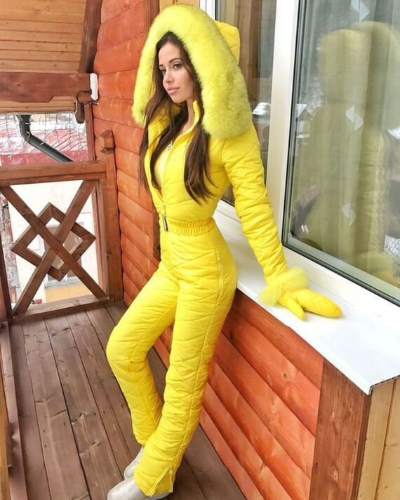 yellow ski pants womens