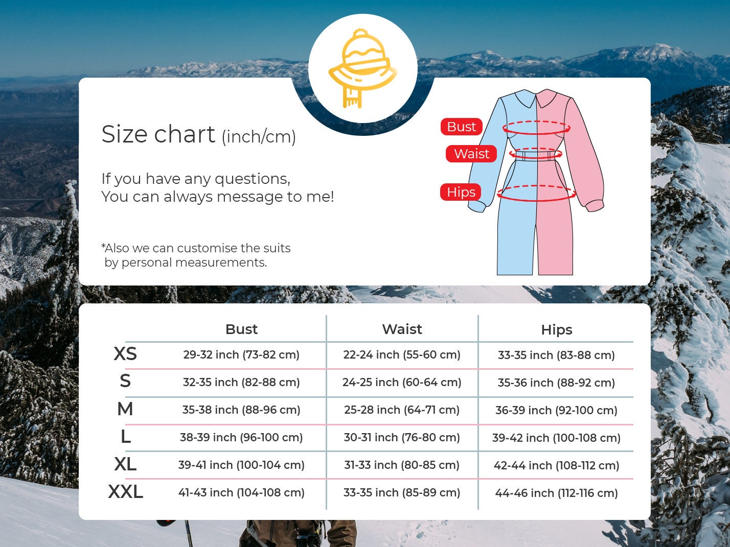 Custom Orange Women's Ski Jumpsuit: Made to Measure Ski Suit for