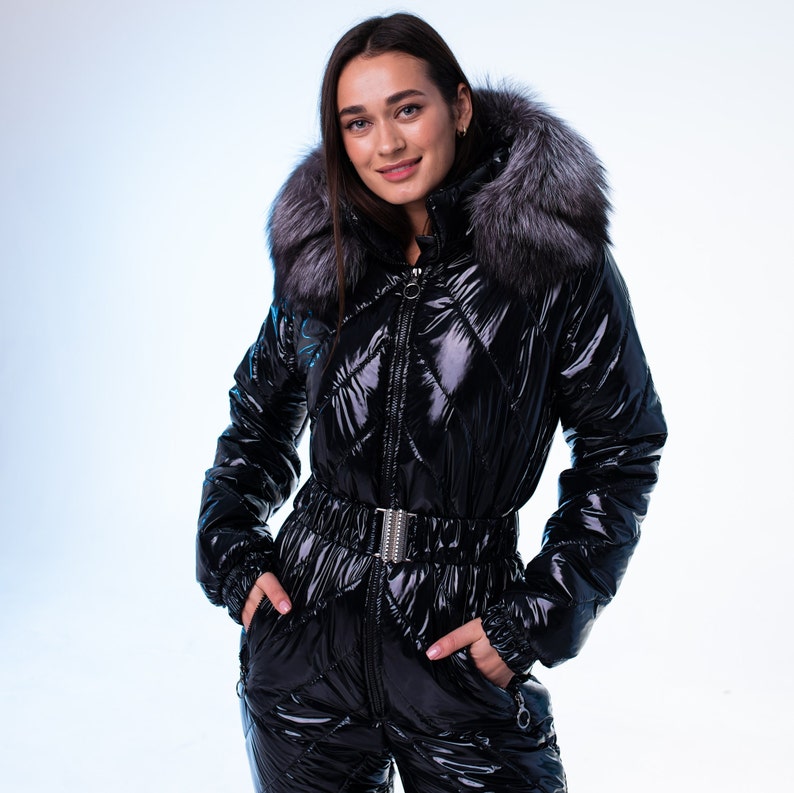 Custom Shiny Black Jumpsuit Women Ski Suit Women Custom - Etsy