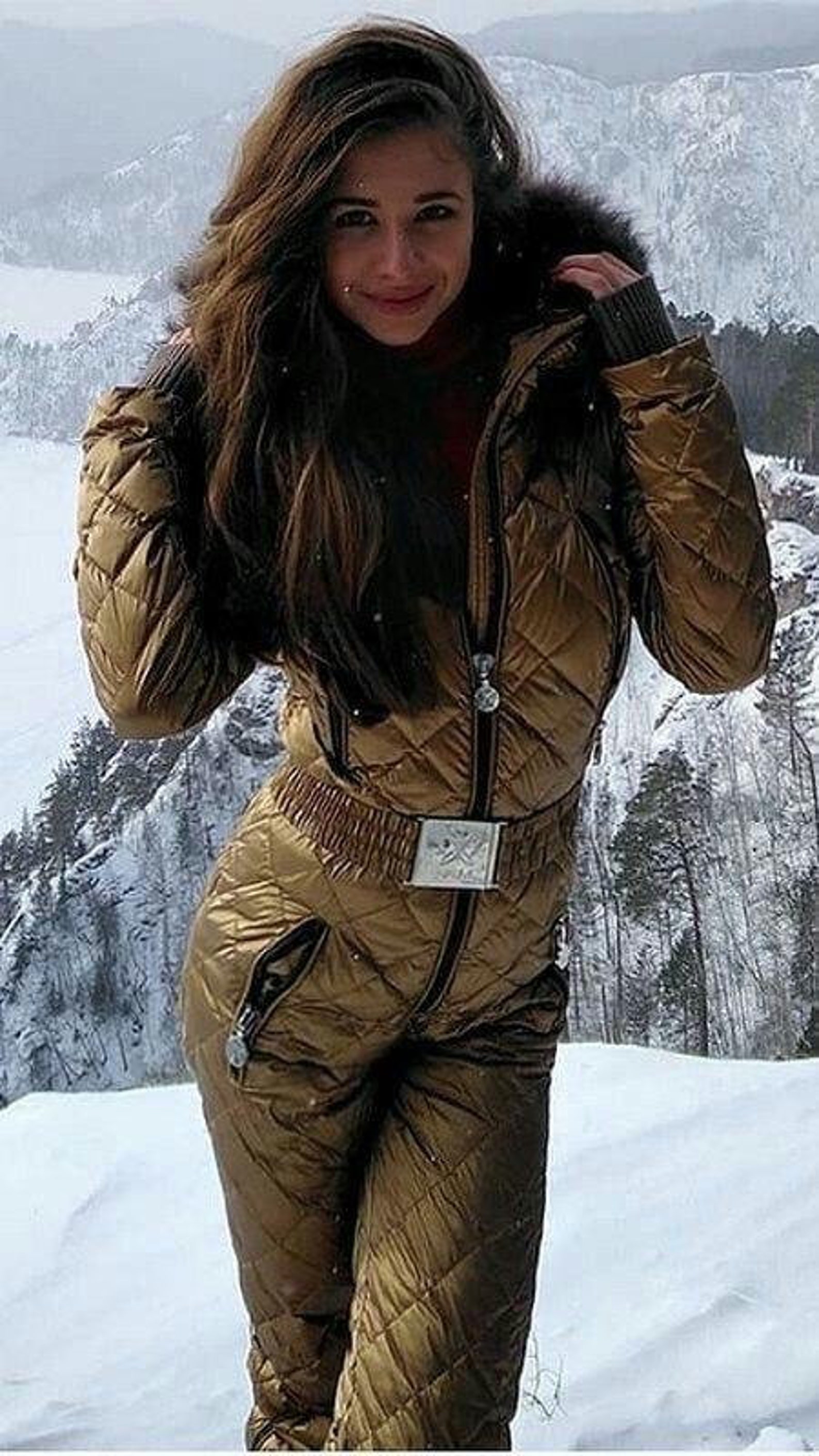 Women Ski jumpsuit Bronze overall Ski jumpsuit Ski Winter Etsy