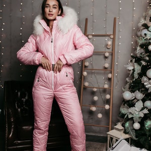 Custom Lite Pink Women Ski Jumpsuit Made to Measure Ski Overall Ski ...