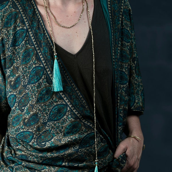 Long Tassel Necklace Etsy