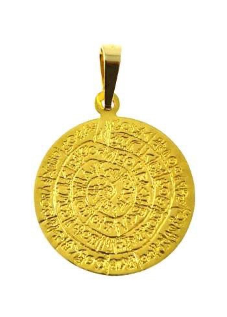 Disc from phaistos old greek calendar in 14 karats Etsy