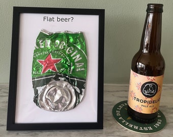 Framed beer can - Heineken