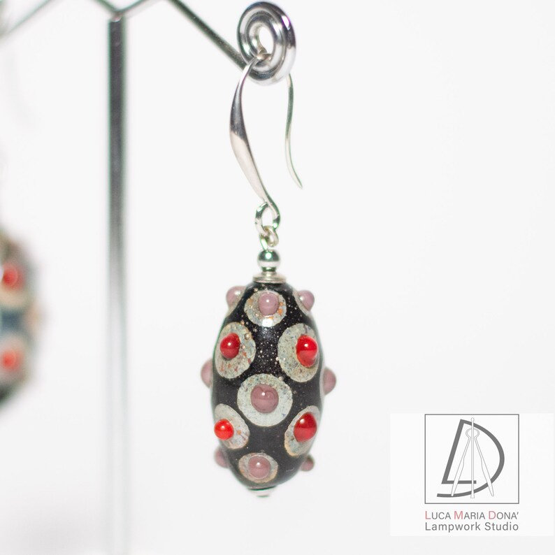 GLASS BEADS EARRINGS Lampwork Studio Murano Glass