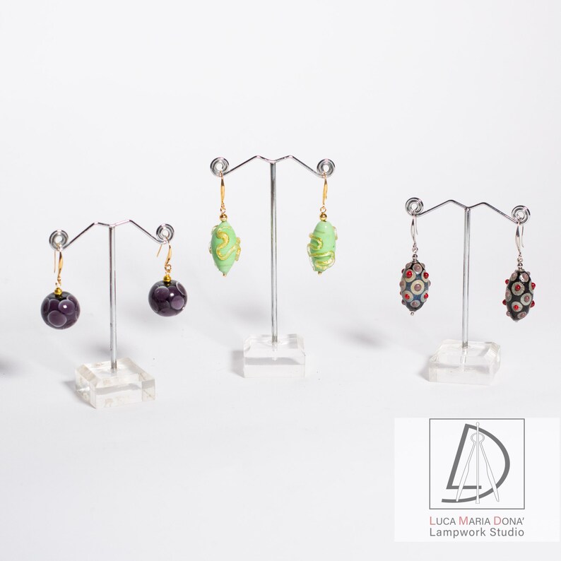 GLASS BEADS EARRINGS Lampwork Studio Murano Glass