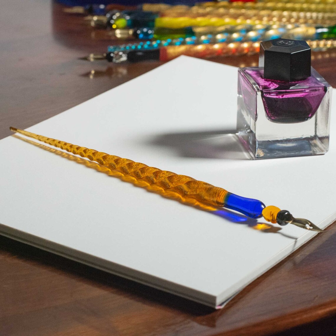 MURANO GLASS PEN Metal Nib Handmade Traditional With Gold Leaf Etsy