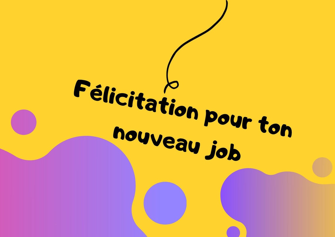Félicitation pour ton nouveau job | Etsy