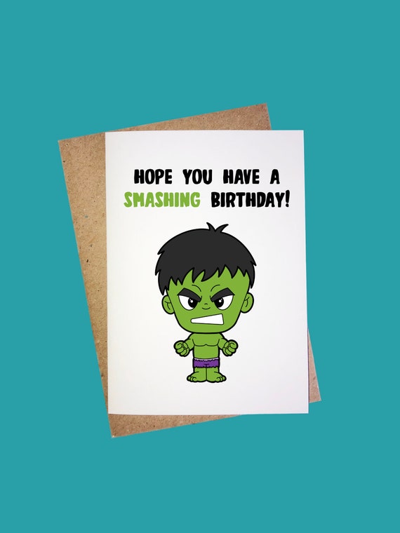 Incredible Hulk Birthday Card Marvel Birthday Card the Hulk | Etsy