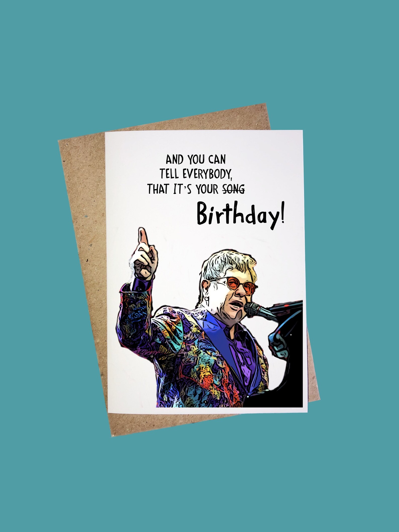 Elton John Birthday Card A6 Greeting Card Music Singer | Etsy