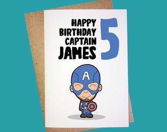thumbnail image 2 of Bright Cards Personalised Captain America Birthday Card – Marvel Avengers, Superhero Theme, Boys 2 of 4
