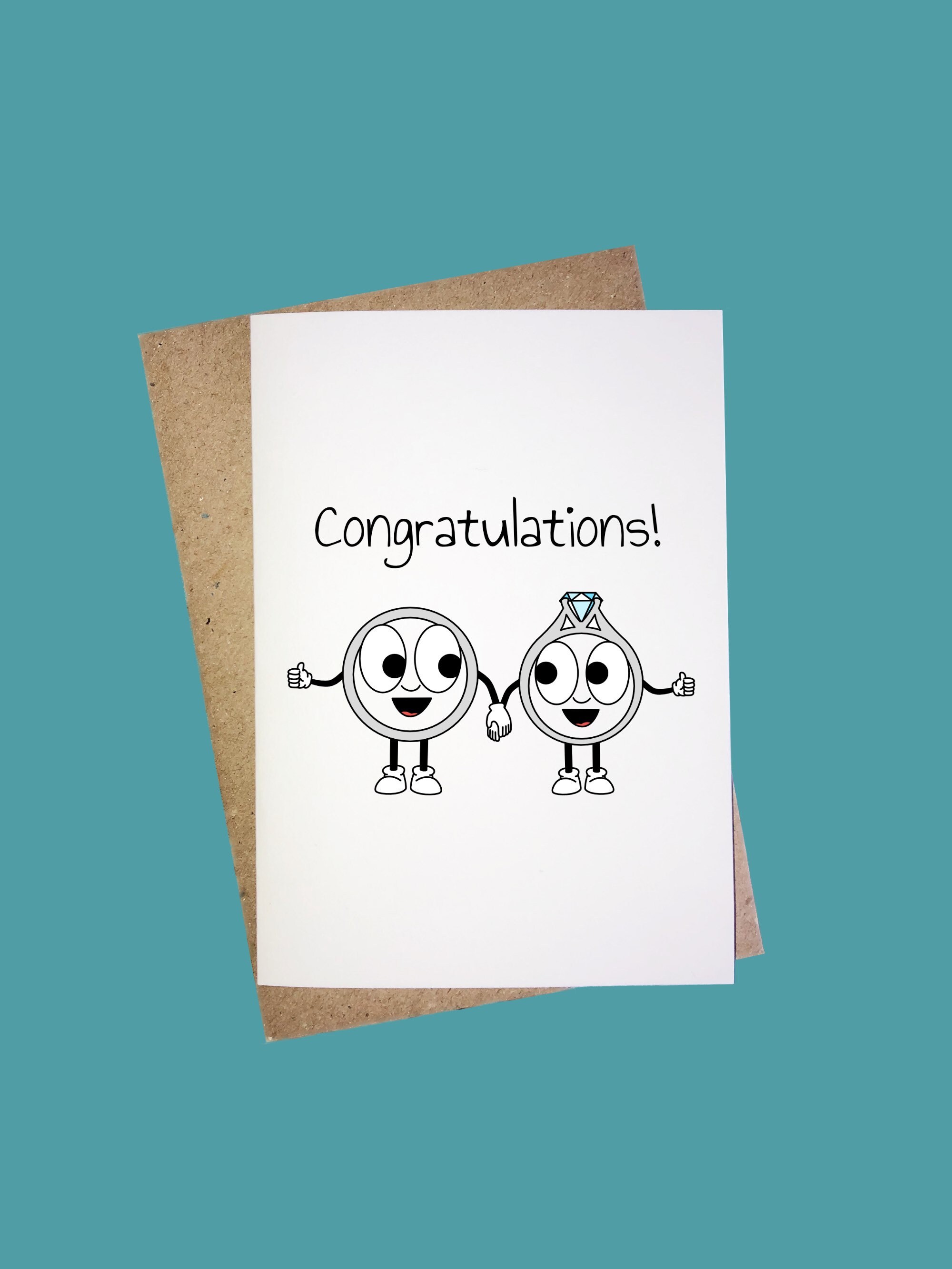 Cute Engagement Card Congratulations Cards UK Greeting Card Etsy