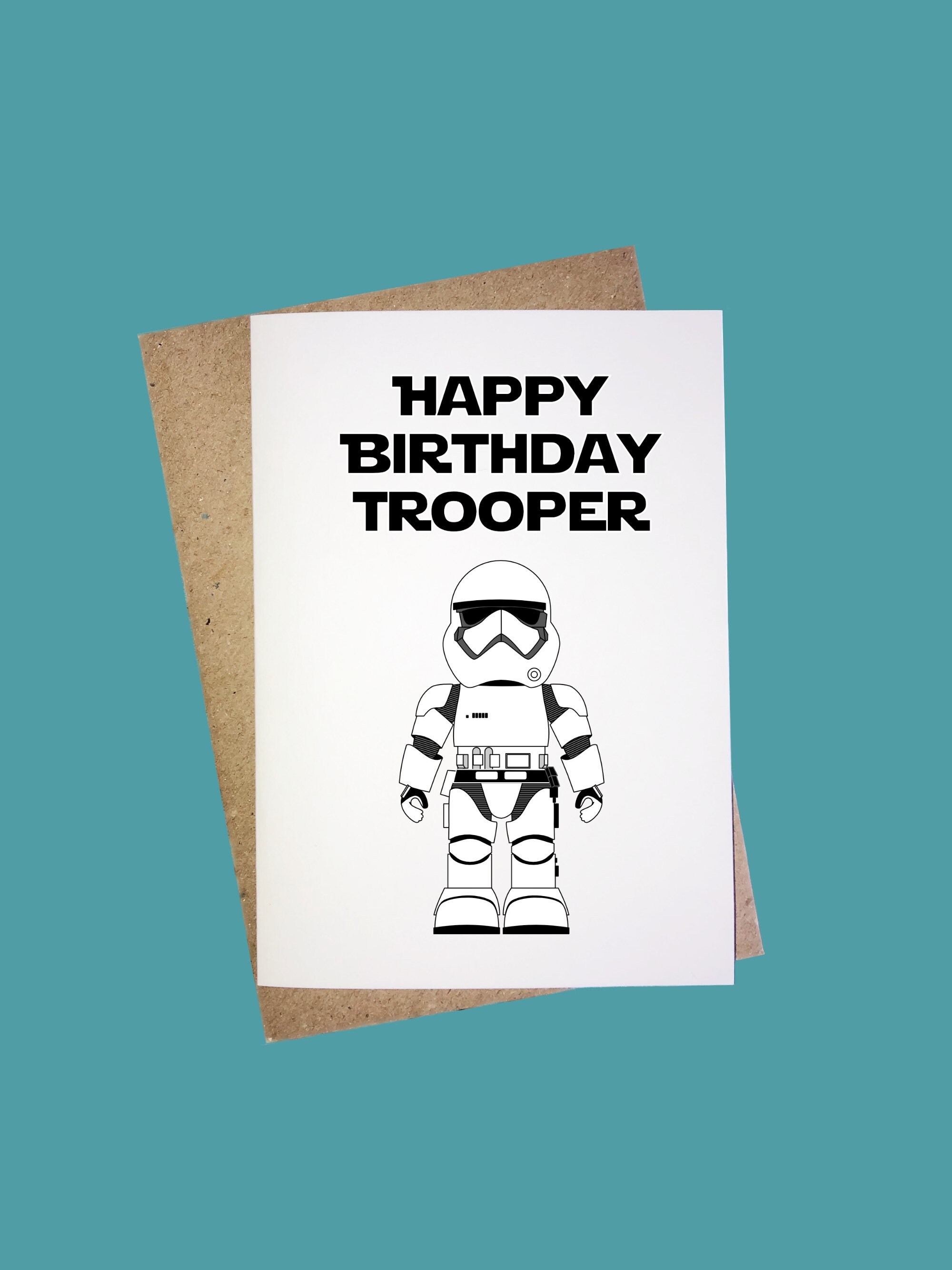 Storm Trooper Birthday Card Star Wars A6 Greeting Card Kids - Etsy New  Zealand