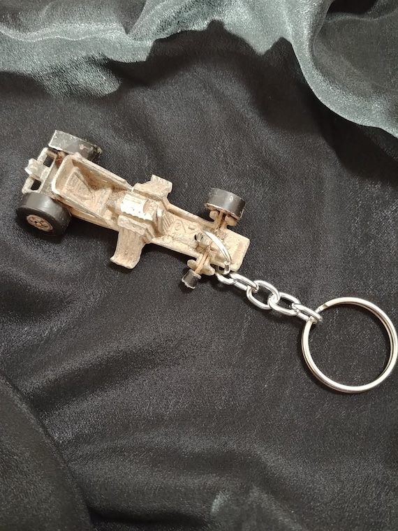 Car Wreck Keyring: 1977 Hot Wheel Funny Car Chassis Up-cycled Die