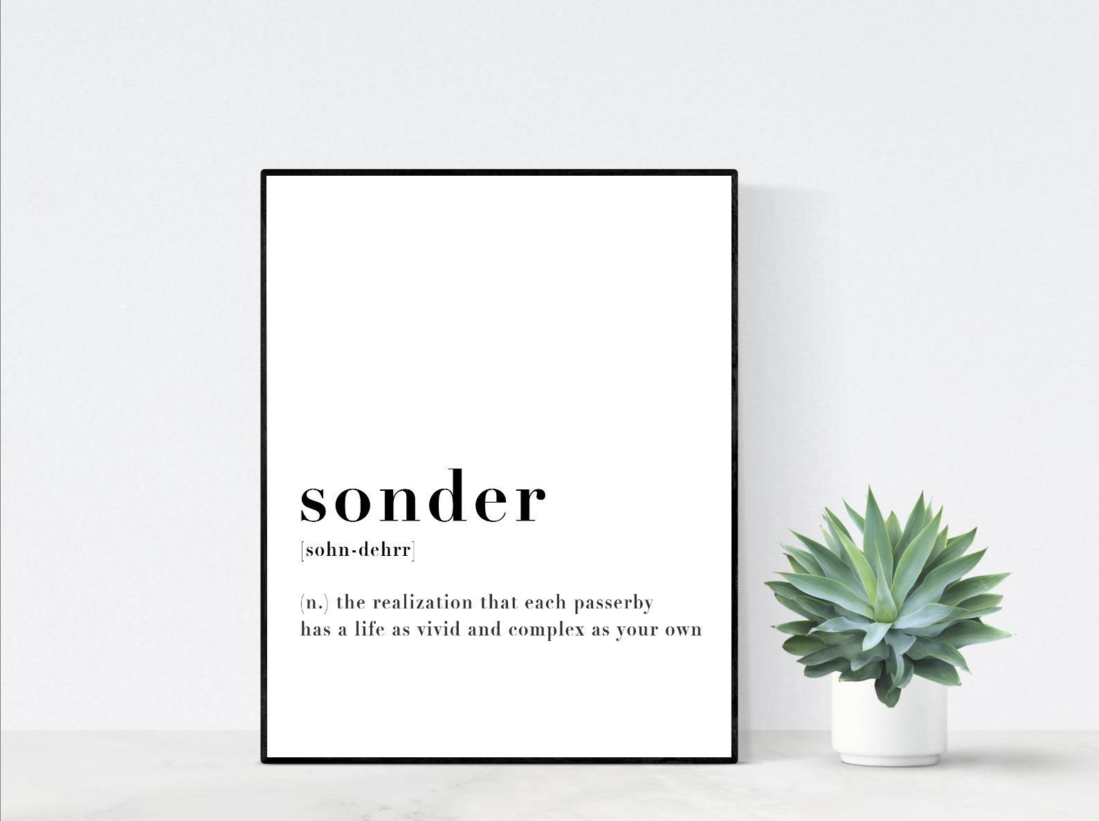 Sonder Definition - Sonder Art Print - Definition Art Print - Digital