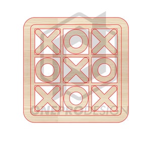 tic-tac-toe board game - Svg / Pdf / Eps / Dxf Laser Cut File - Instant download image 6