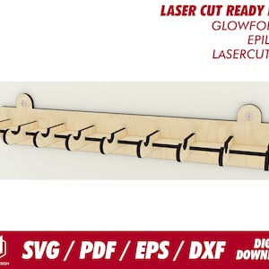 Gancio in legno, per legno da 1/8" o 3,1 mm - Svg / Pdf / Eps / Dxf Laser Cut File / Glowforge - Download istantaneo