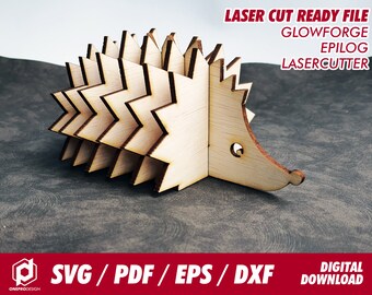 Hedgehog coaster wood - Svg / Pdf / Eps / Dxf- Laser Cut File / Glowforge - Instant download