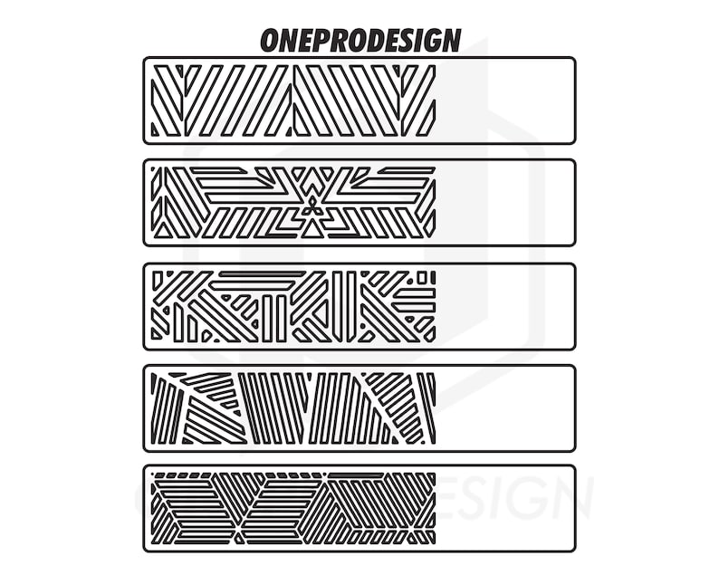 Bookmarks Line Pattern Geometry, 5 Designs - Svg / Pdf / Eps / Dxf ...