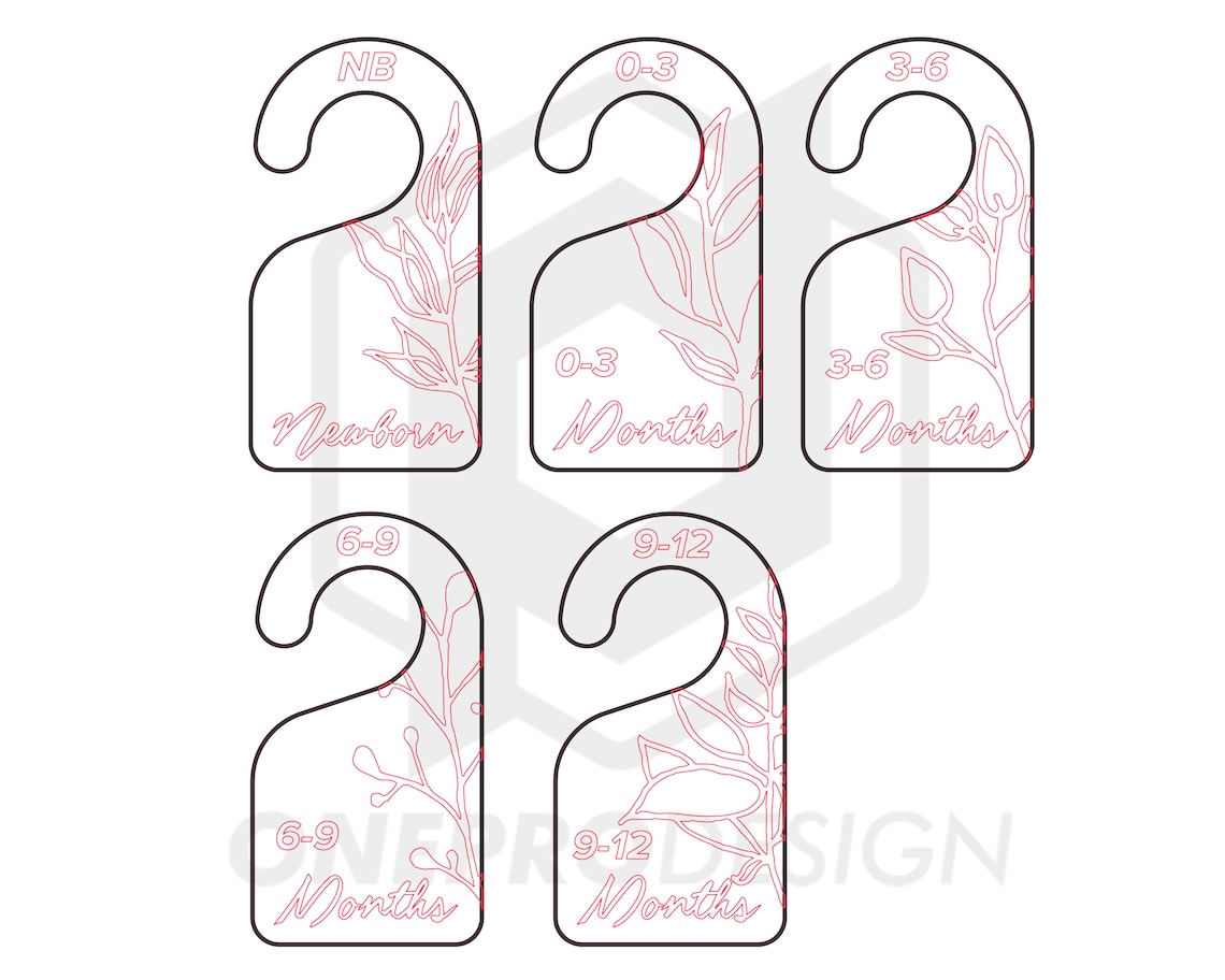 Baby Clothes Divider Hanger 5 Designs Leaf Svg / Pdf / Eps / Etsy