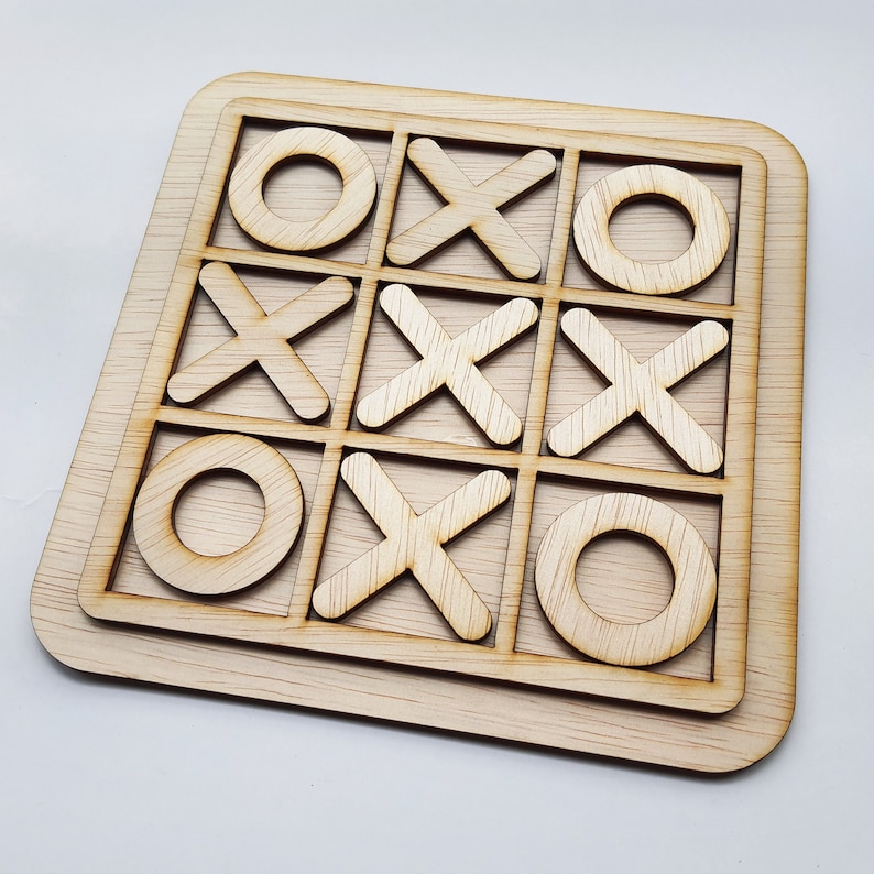 tic-tac-toe board game - Svg / Pdf / Eps / Dxf Laser Cut File - Instant download image 2