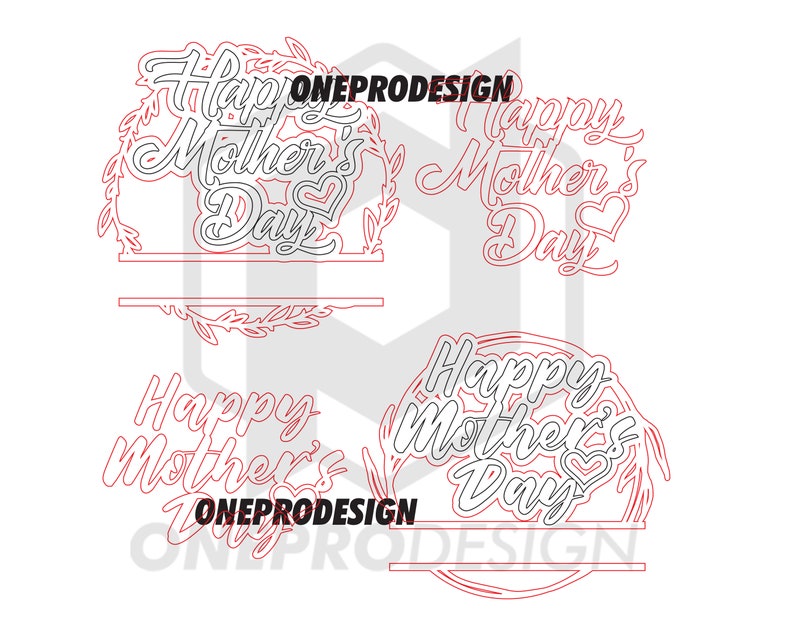 Download Happy mother's day split monogram 5 designs Svg / Pdf / | Etsy