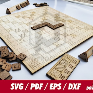 Scrabble board game - Svg / Pdf / Eps / Dxf Laser Cut File - Instant download