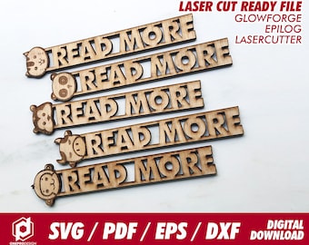 bookmarks animal for kids! 5 designs - Svg / Pdf / Eps / Dxf Laser Cut File / Glowforge - Instant download