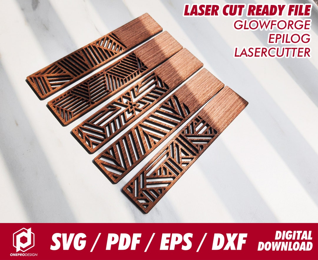 Bookmarks Line Pattern Geometry, 5 Designs - Svg / Pdf / Eps / Dxf ...