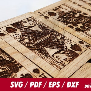 Kaartspellen/pokerkaart - Svg / Pdf / Eps / Dxf Laser Cut File - Direct downloaden