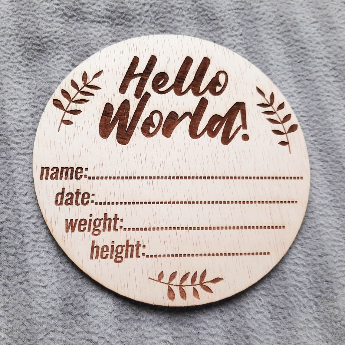 Hello World Birth Announcement Sign - Svg / Pdf / Eps / Dxf Laser Cut ...