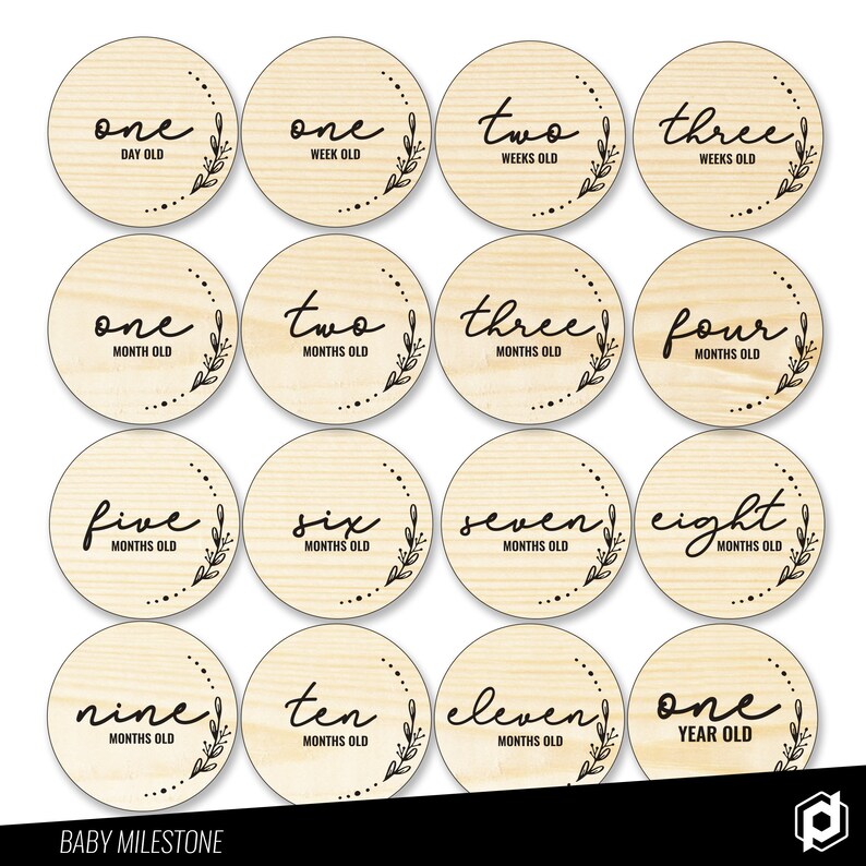 Download Wooden baby milestone Svg / Pdf / Eps / Dxf Laser Cut File ...