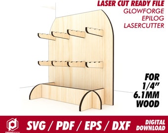 stand for keychain, for 1/4" , 6.1mm wood - Svg / Pdf / Eps / Dxf Laser Cut File / Glowforge - Instant download