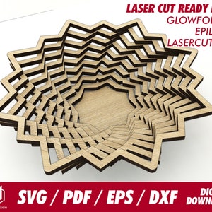 fruit basket, bowl, wood design 4, with easy instruction  - Svg / Pdf / Eps / Dxf Laser Cut File / Glowforge - Instant download