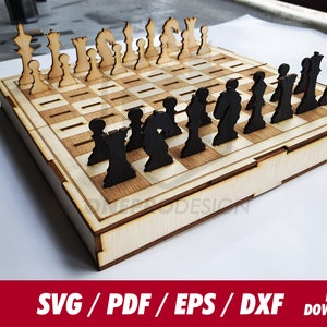 Chess Wooden - Svg / Pdf / Eps / Dxf Laser Cut File - Instant download