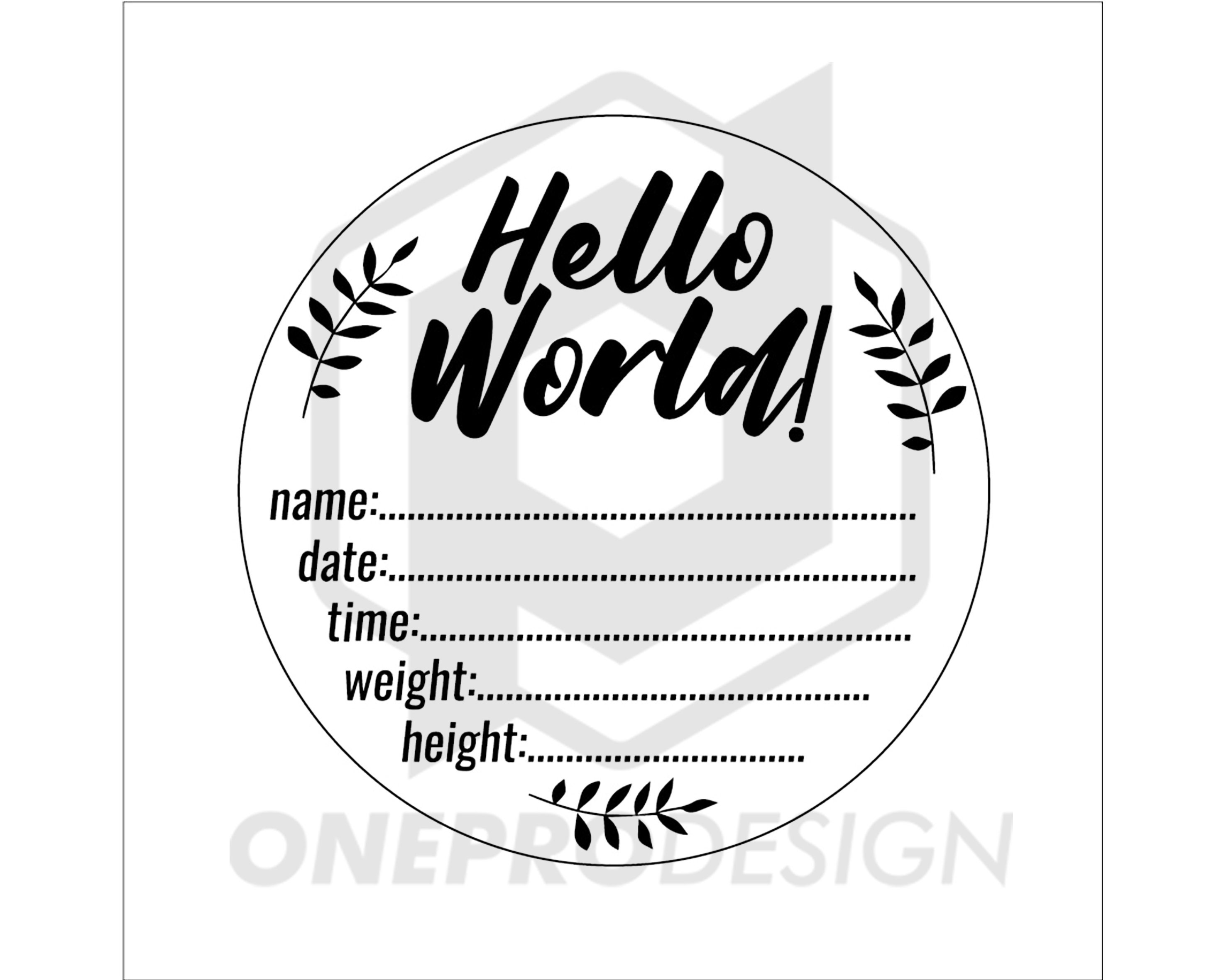Hello World Birth Announcement Sign Svg / Pdf / Eps / Dxf - Etsy Australia