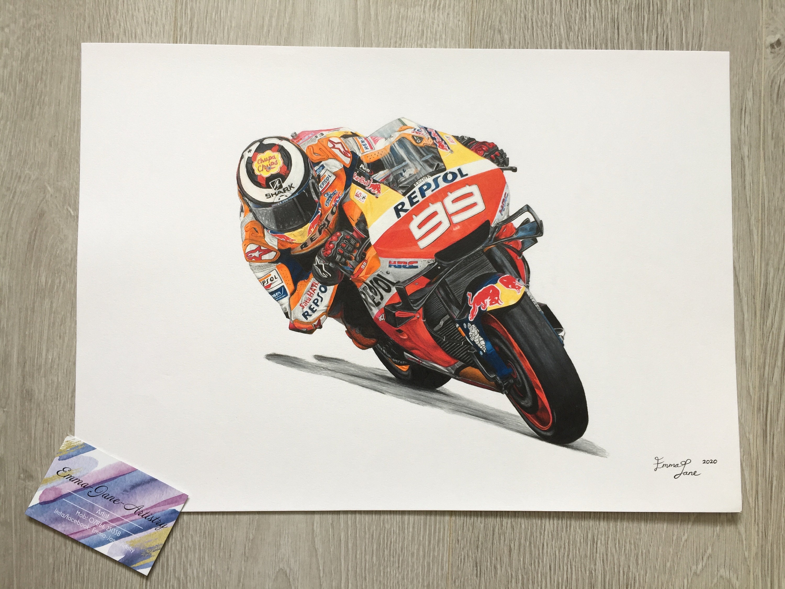 Buy Jorge Lorenzo Pencil Drawing Print Online in India