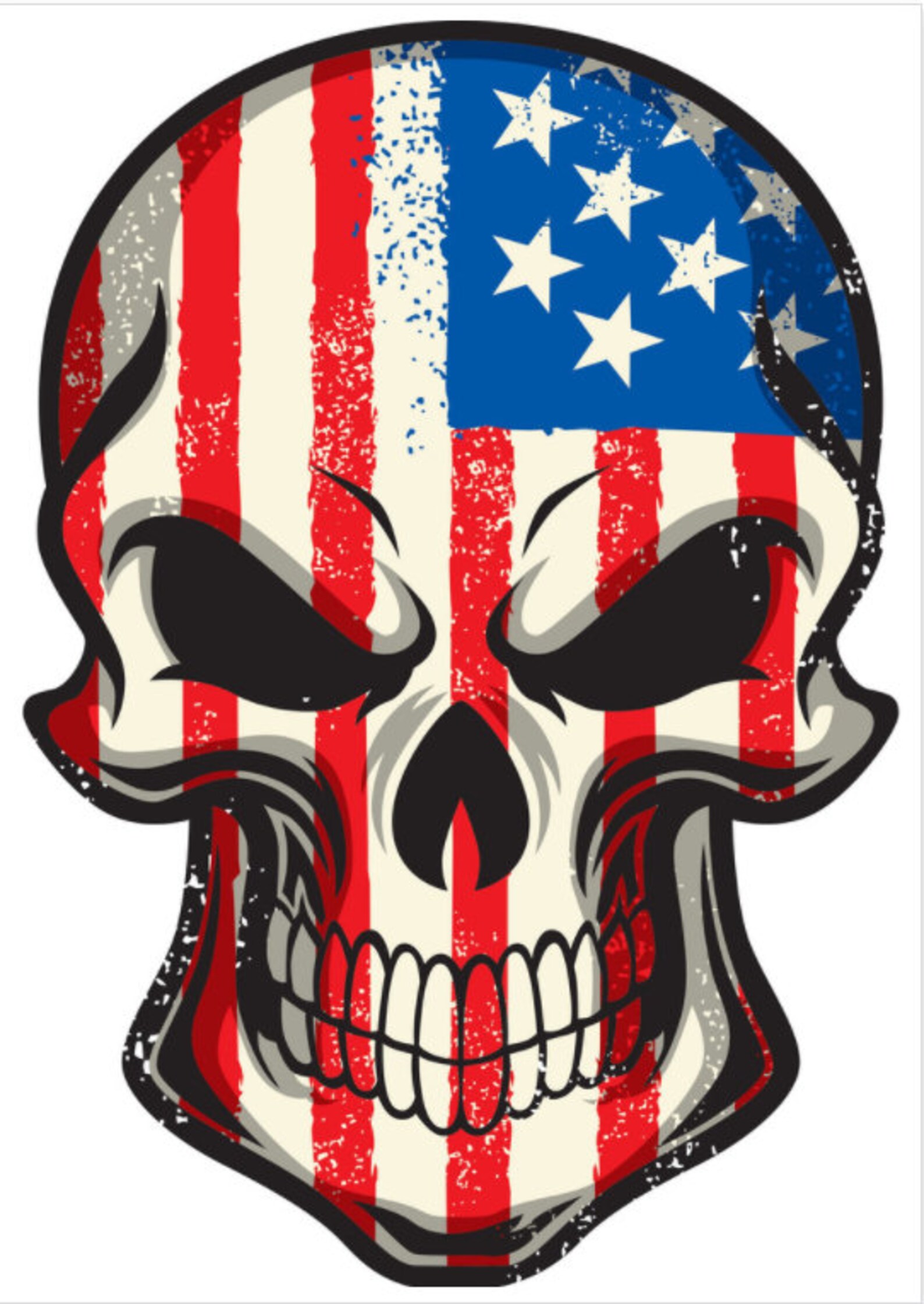 American flag skull USA Skull flag 4th July svg png dxf cut Etsy