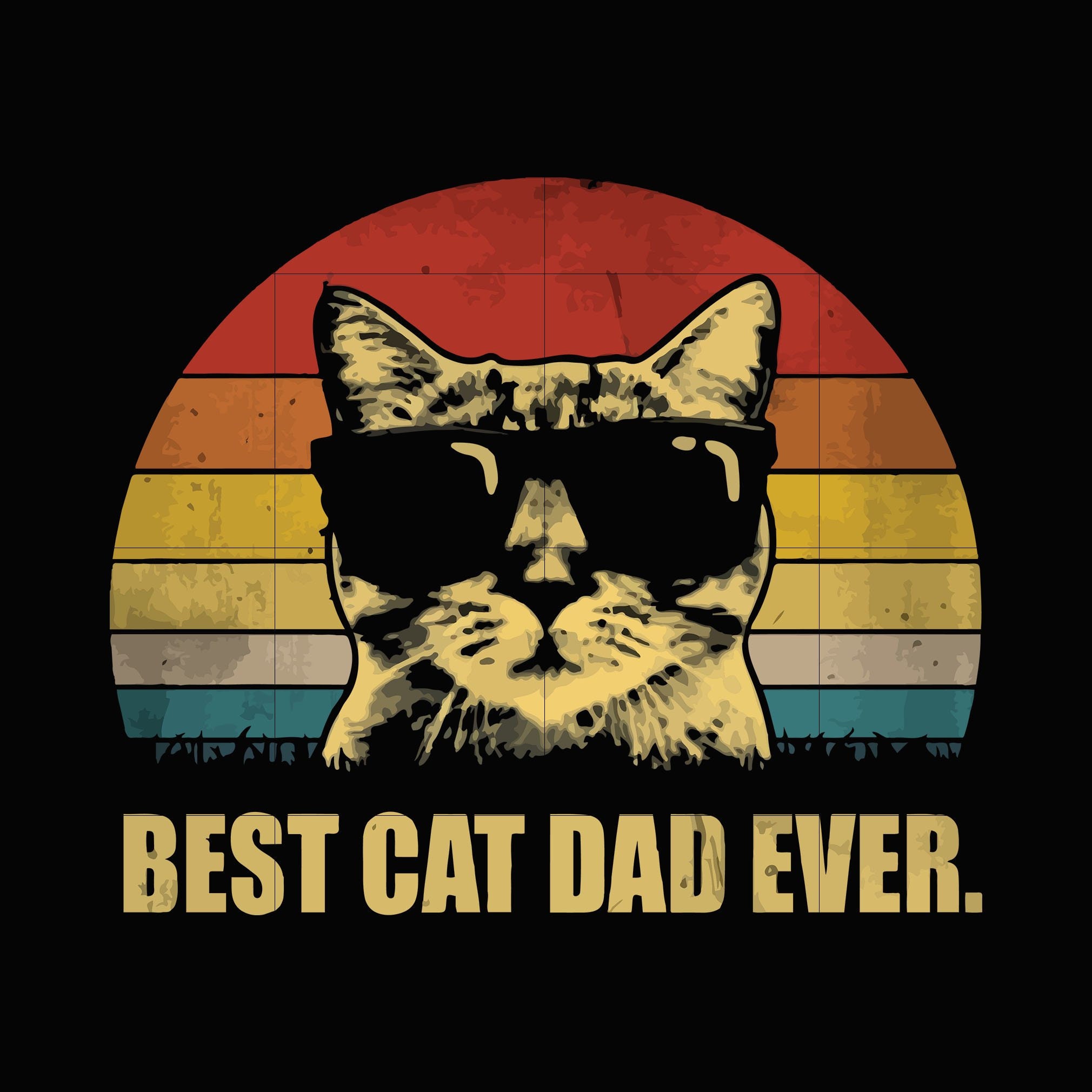 Best cat dad ever svg cat svg glasses svg Cool Cat Dad SVg | Etsy