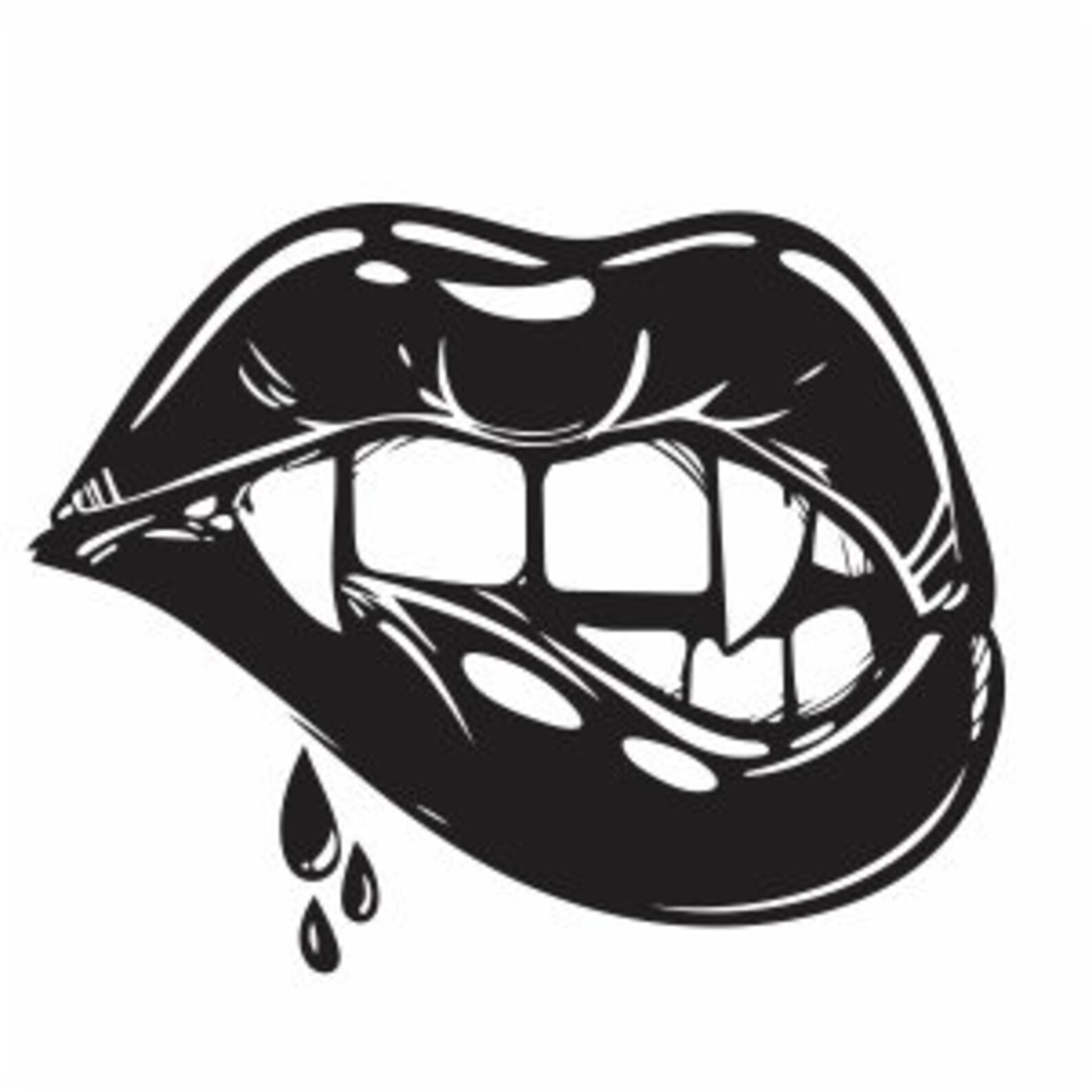 Vampire Mordant Lips Svg Black Lips Svg Sexy Lips Svg Fang Etsy