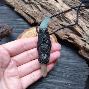 Goddess pendant moss agate, Amulet protection talisman