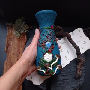 Vase goddess with labrador, Mushroom Apothecary Jar, Butterfly Goddess
